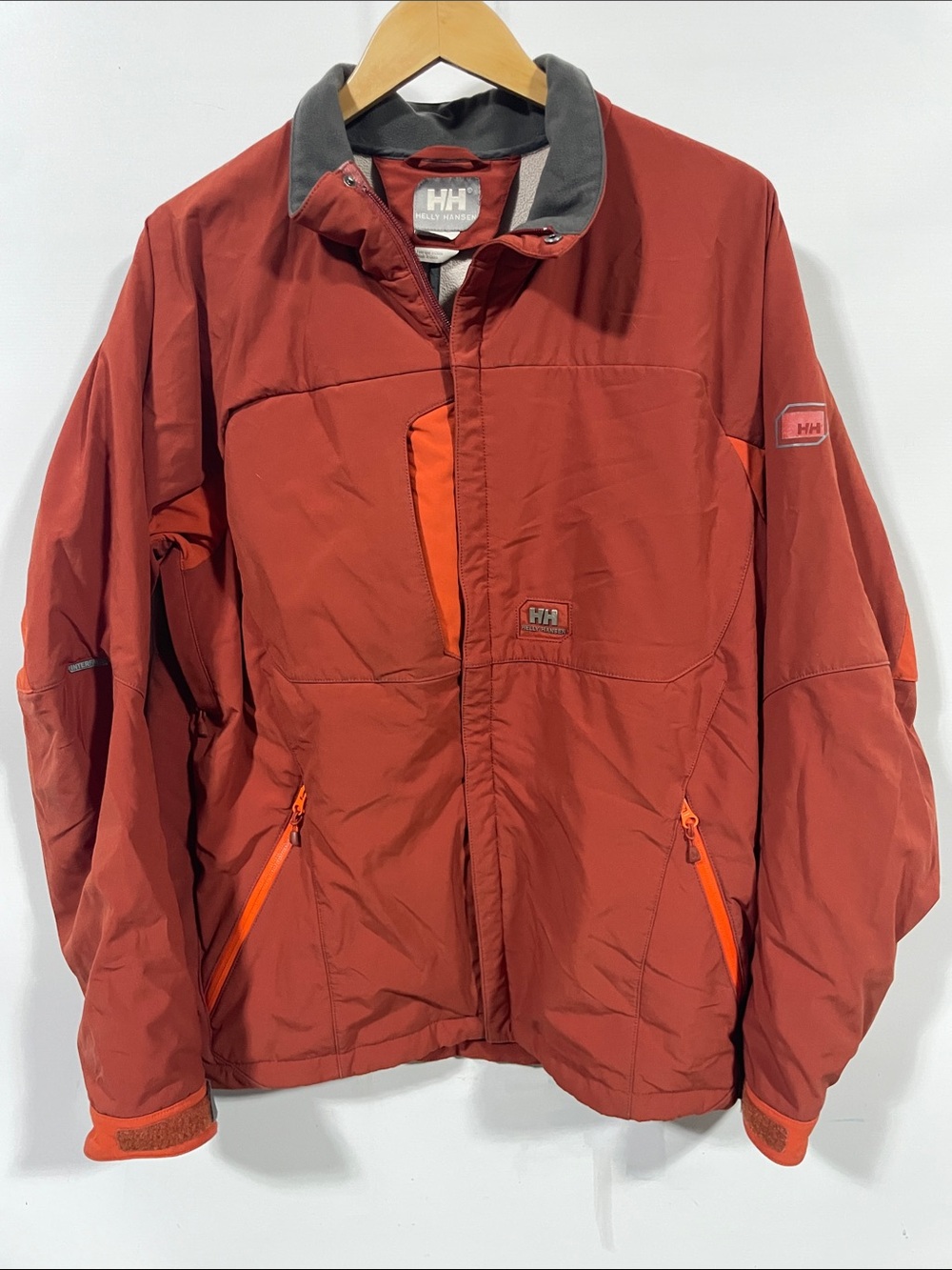 Helly Hansen Men’s Red Puffer Jacket with Orange Accents